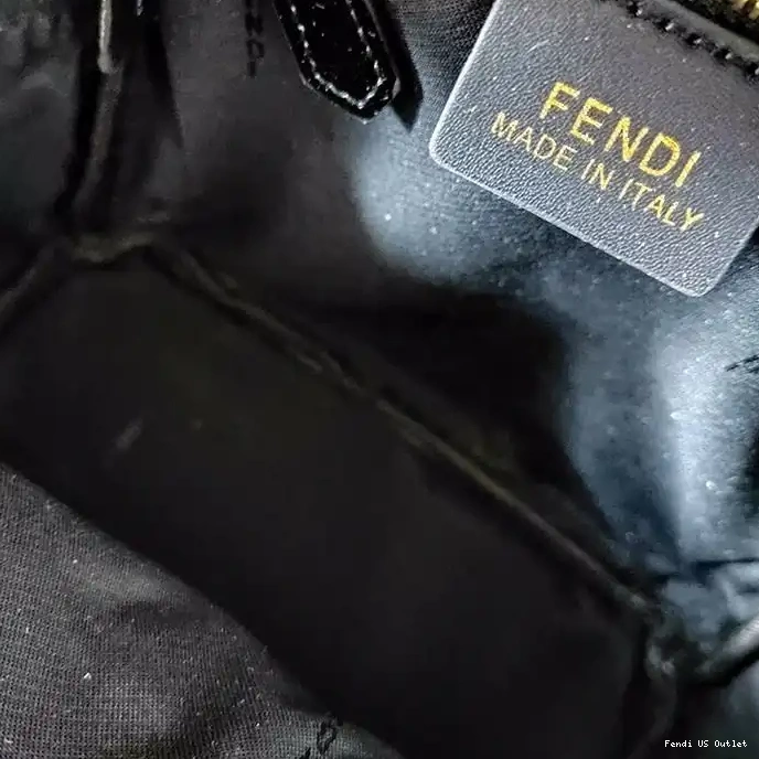 Affordable HOT Motif Leather Mini In Backpack Fendi FF Nappa Black 0324